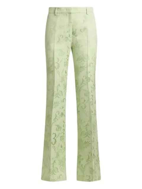 jacquard bootcut trousers with floral motif by ETRO