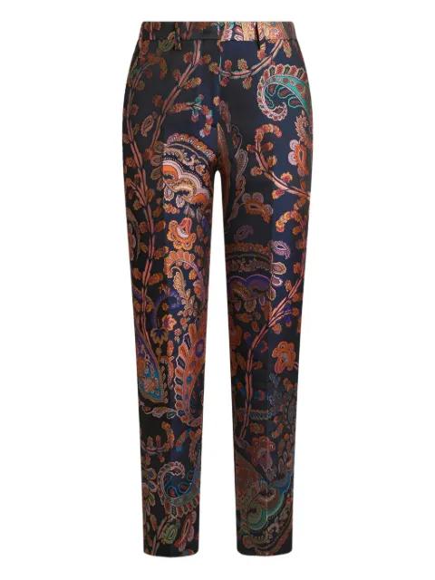 jacquard floral-paisley cigarette trousers by ETRO