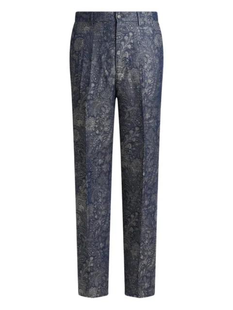 jacquard floral paisley-motif trousers by ETRO