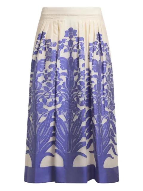 jacquard-floral pleated mid skirt by ETRO