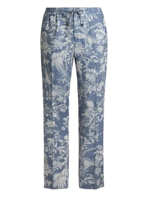 jacquard floral trousers by ETRO