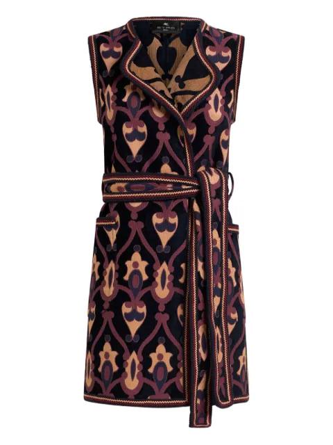 jacquard-pattern belted mini dress by ETRO