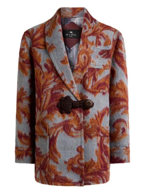 jacquard-pattern toggle coat by ETRO