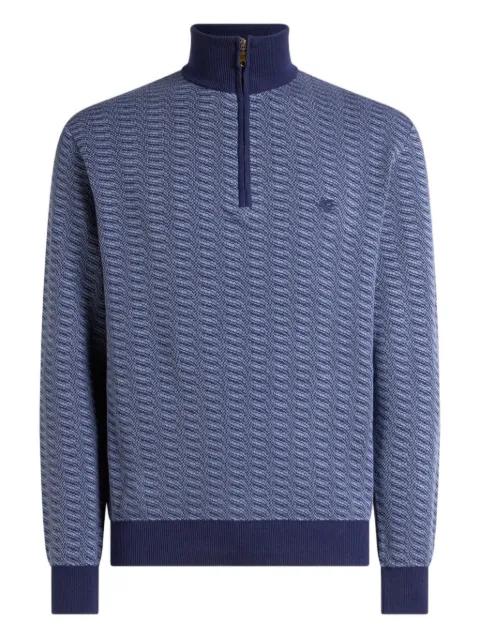 jacquard zip embroidery sweater by ETRO