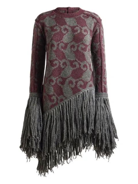 knitted-jacquard fringe mini dress by ETRO