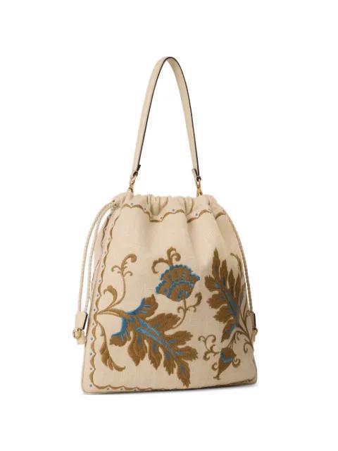 large Kalispera embroidery drawstring shoulder bag by ETRO