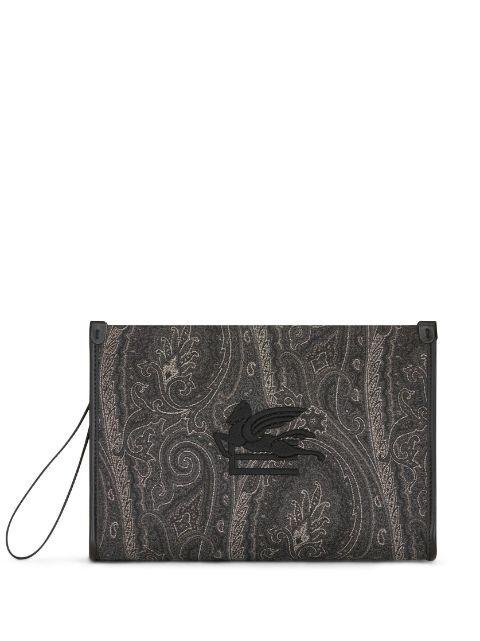 large paisley-print clutch by ETRO