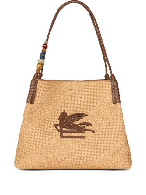 large raffia Libra tote bag by ETRO
