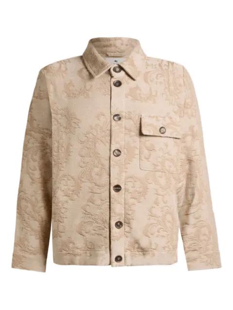 leafy-motif cotton jacket by ETRO