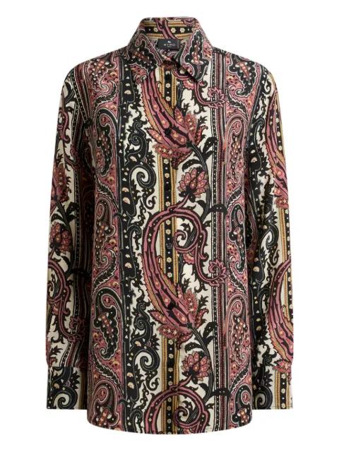 leafy paisley-motif silk shirt by ETRO