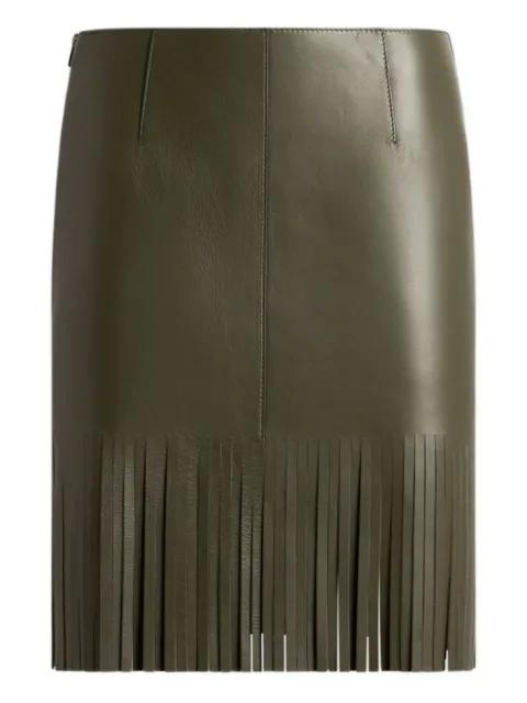 leather fringed mini skirt by ETRO
