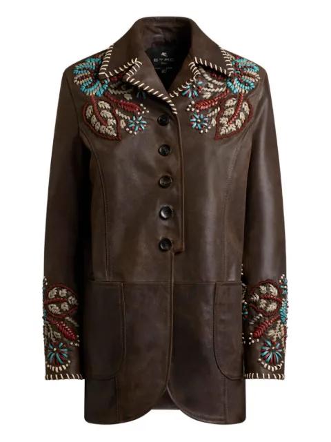 leather jacket with threading by ETRO