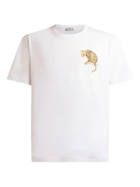 leopard print embroidery t-shirt by ETRO