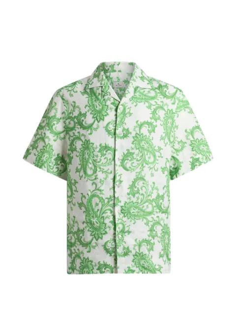 linen bowling shirt with paisley motif by ETRO