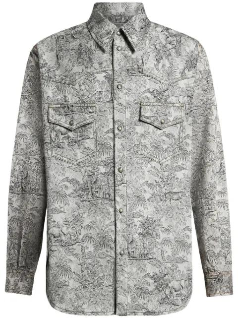 linen denim shirt jacket by ETRO