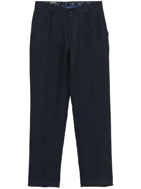 linen tapered-leg trousers by ETRO