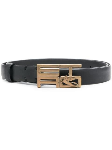 logo-buckle leather belt by ETRO