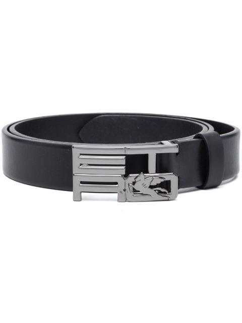 logo-buckle leather belt by ETRO