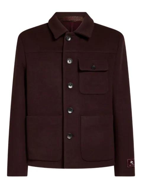 logo cashmere shirt jacket by ETRO