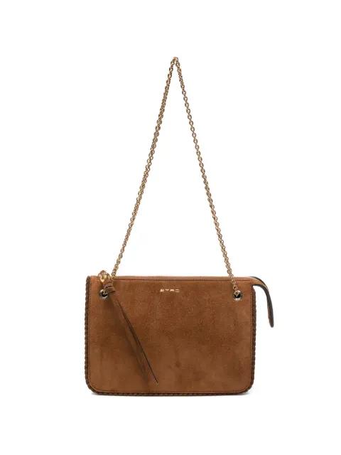 logo-detail letaher shoulder bag by ETRO