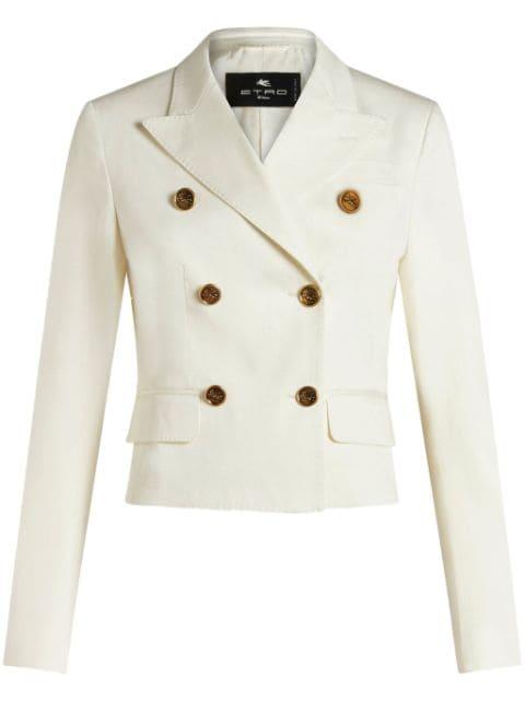 logo-embossed buttons double-breasted jacket by ETRO