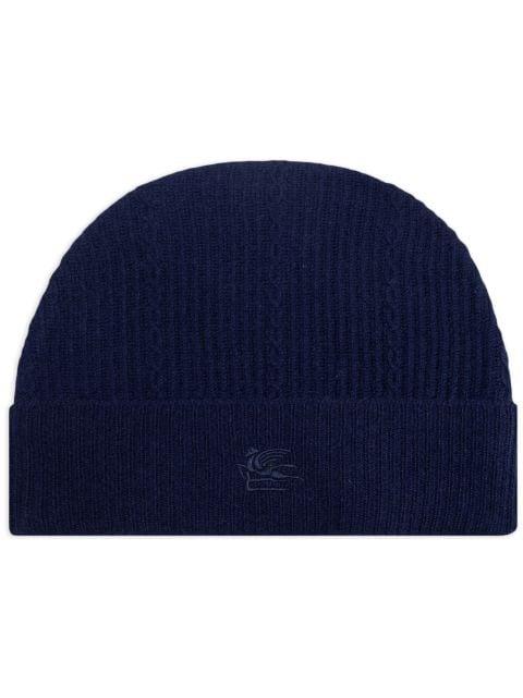 logo-embroidered beanie by ETRO