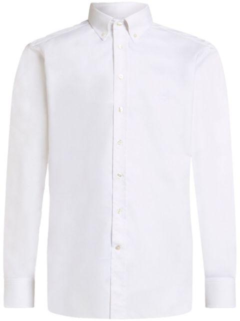 logo-embroidered button-down shirt by ETRO