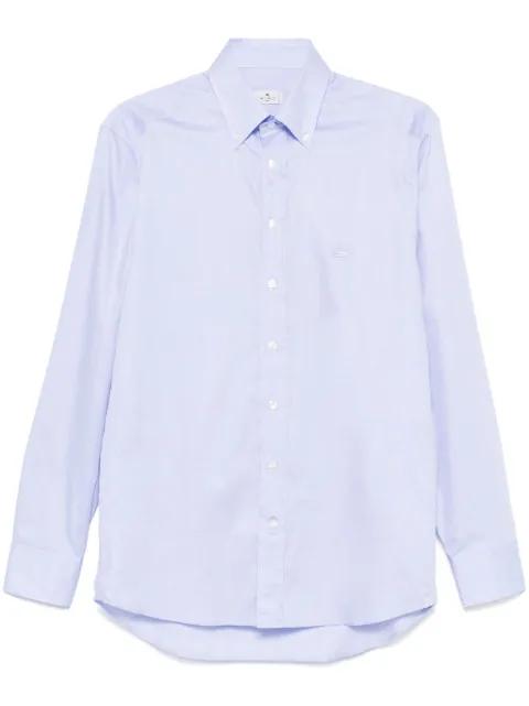 logo-embroidered button-down shirt by ETRO