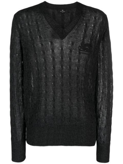 logo-embroidered cashmere jumper by ETRO