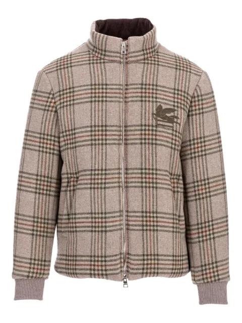 logo-embroidered checked jacket by ETRO