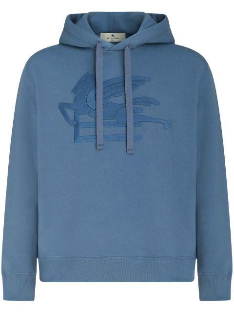 logo-embroidered cotton hoodie by ETRO