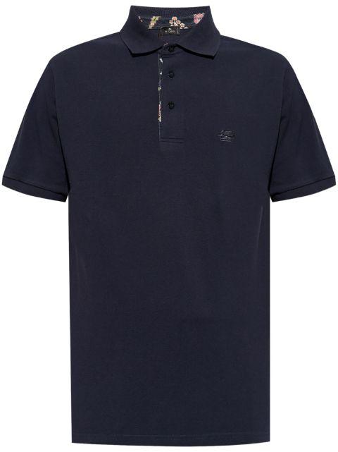 logo-embroidered cotton polo shirt by ETRO