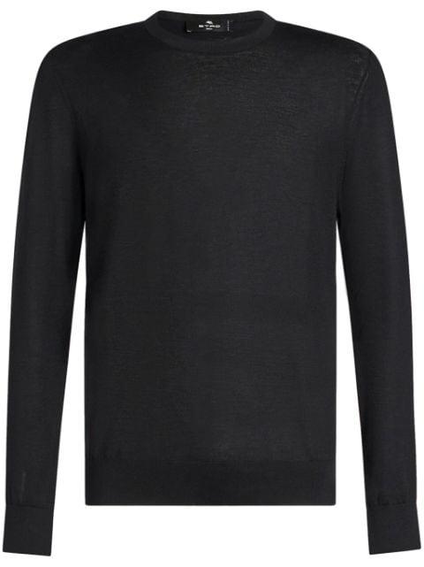 logo-embroidered crew-neck jumper by ETRO