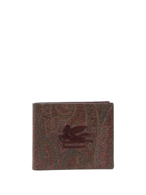 logo-embroidered leather wallet by ETRO