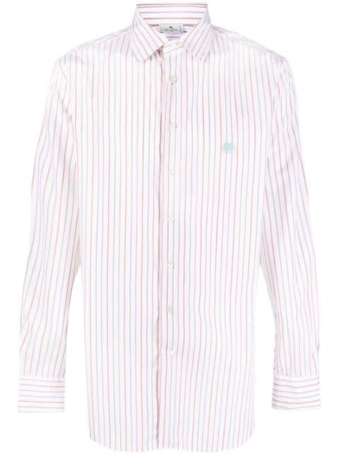 logo-embroidered striped shirt by ETRO