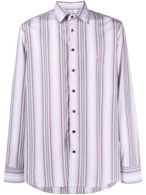 logo-embroidered striped shirt by ETRO
