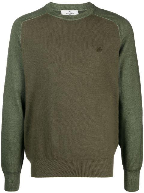 logo-embroidered virgin wool sweater by ETRO