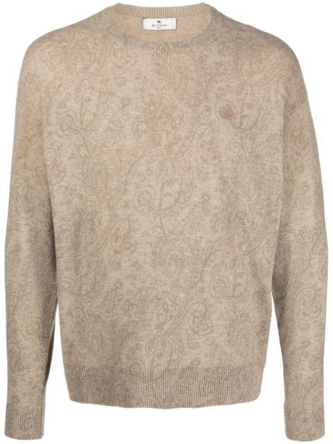 logo-embroidered wool jumper by ETRO