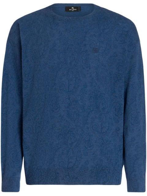 logo-embroidered wool jumper by ETRO