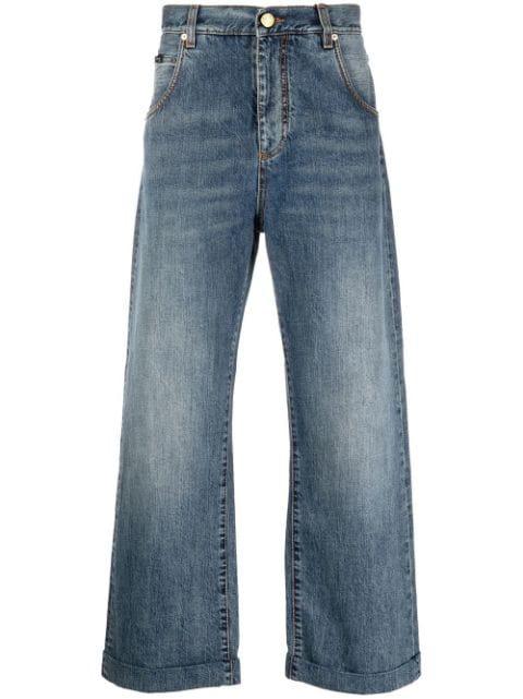 logo-patch straight-leg jeans by ETRO