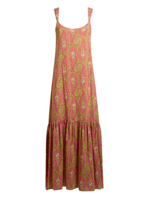long cotton plumeti dress with Paisley foliage motif by ETRO