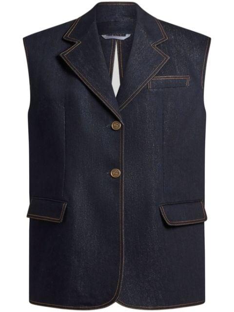 lurex denim vest by ETRO