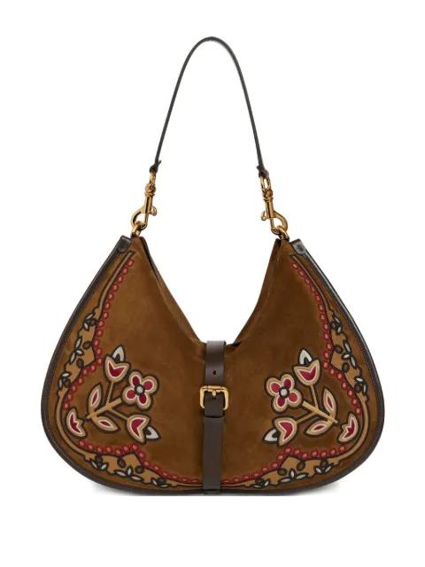 maxi suede pony bag with embroidery by ETRO