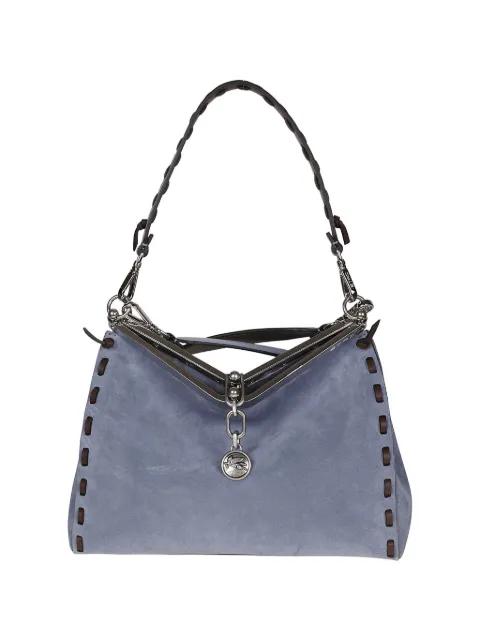 medium Vela whipstitch-trim suede shoulder bag by ETRO