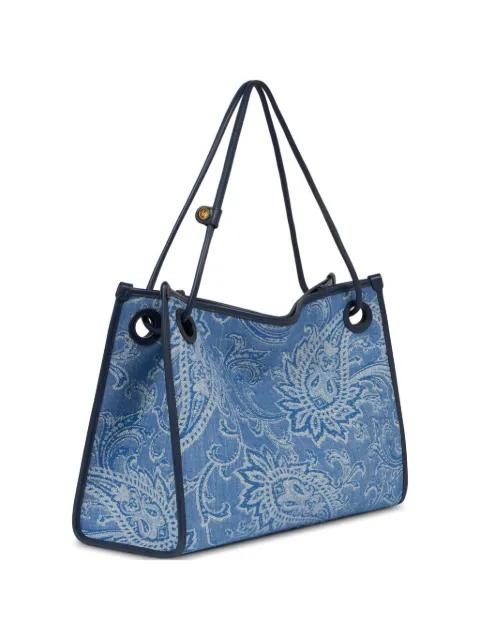 medium eyes jacquard denim tote bag by ETRO