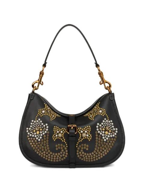 medium leather Pony bag with paisley studs by ETRO