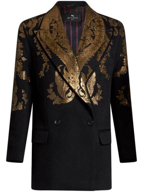 metallic-paisley blazer by ETRO