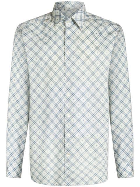 micro-paisley check shirt by ETRO