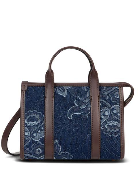 mini floral-jacquard denim tote bag by ETRO
