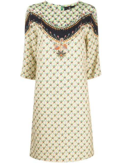 mix-print shift dress by ETRO